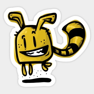 strange yellow bug Sticker